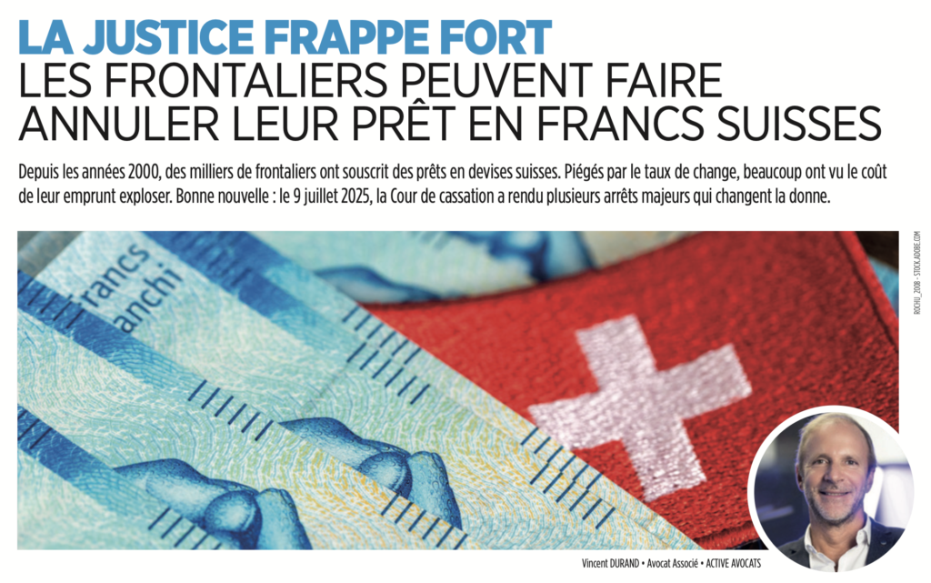 La justice frappe fort – Les frontaliers peuvent faire annuler leur prêt en francs suisses